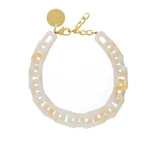 NEW VANESSA BARONI women's edge necklace in pearl marble